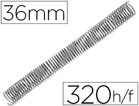 Espiral Q-connect Metálica 64 5:1 36mm 1,2mm Caixa de 25 Unidades