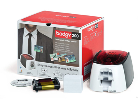 Impressora de Cartoes Badgy 200 Inclui Fita 100 Cartoes e Programa de Edição Badge Studio+