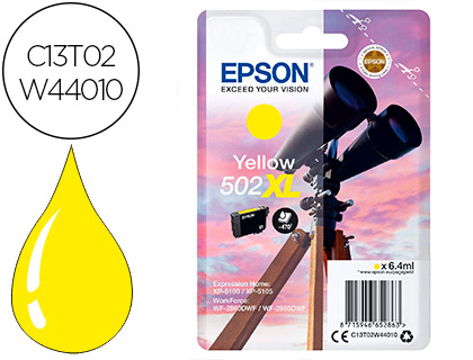 Tinteiro Epson 502 XL Expression Home Xp 5100 / 5105 Workforce Wf 2860 / 2860dwf Amarelo 470 Pag