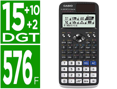 Calculadora Casio fx-991spx Ii Classwizz Cientifica 576 Funções 9 Memorias 15+10+2 Digitos Codigo Qr com Capa Preta