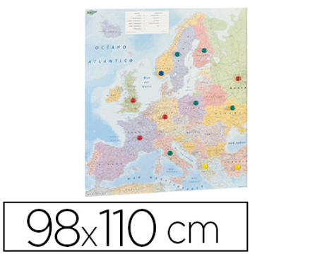 Mapa De Parede Faibo Europa Plastificado Enrolado 98x110 cm