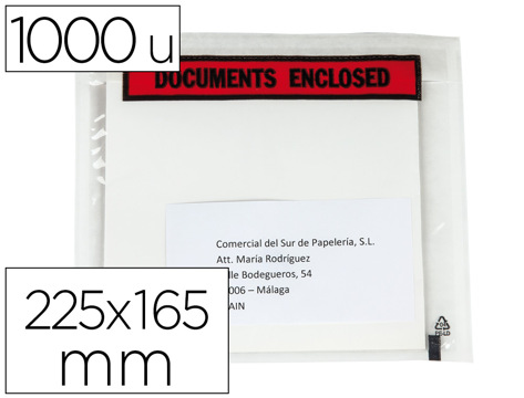 Envelope Autoadesivo Q-connect Porta Documentos Multilingue 255x165 mm sem Janela Pack de 1000 Unidades