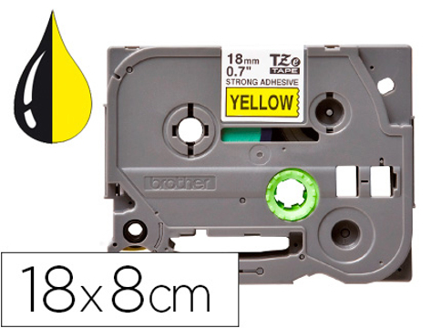 Fita Q-connect tze-641 Amarelo-preta 18mm Comprimento 8 mt