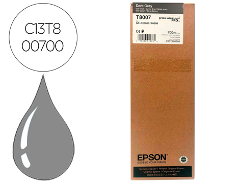 Tinteiro Epson Cinzento Escuro t800700 Ultrachrome Pro 700ml