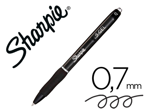 Boligrafo Sharpie Retractil Tinta Gel Punta 0,7 mm Color Negro