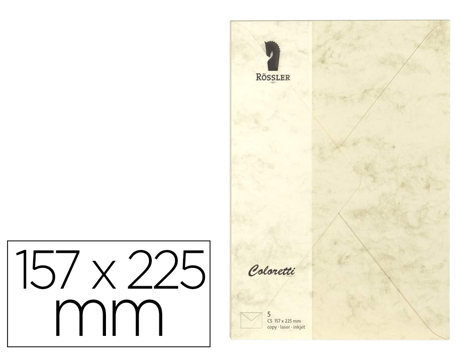 Envelope Rossler Coloretti c5 Cor Marmore Creme 157x225 mm Pack de 5 Unidades