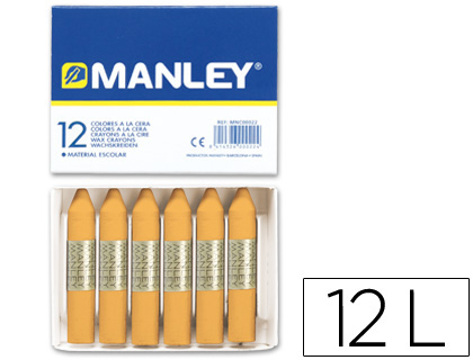Lápis de Cera Manley Unicolor Ocre Caixa de 12 n.26