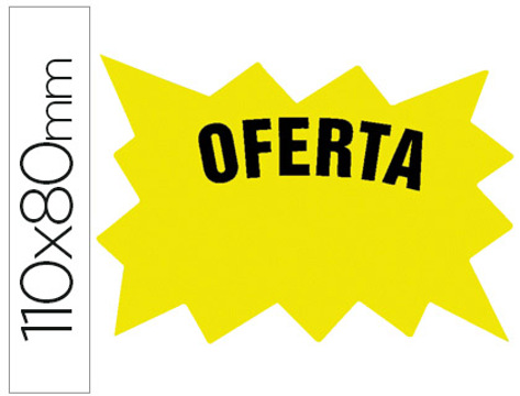 Etiqueta Cartolina Amarela Fluo 110x80mm para Marcar Preços Pack 50 Unidades