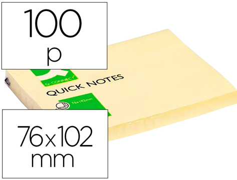 Bloco de Notas Adesivas Q-connect Amarelo 75 X 100 mm