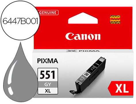 Tinteiro Canon 551 XL Pixma ip7250 / mg5450 / mg6350 Cinza