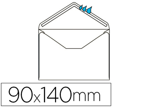 Envelope Mínimo Normalizado Branco 95x145mm Engomado Pack de 500 Unidades