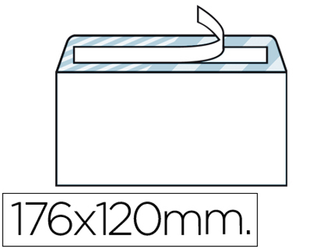 Envelopecomercial Normalizado Branco 120x176 mm Tira de Silicone Pack de 500 Unidades