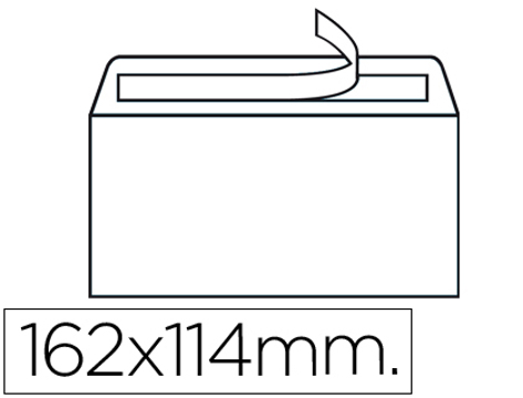 Envelope Mínimo Normalizado Branco 114x162mm Tira de Silicone Pack de 500 Unidades