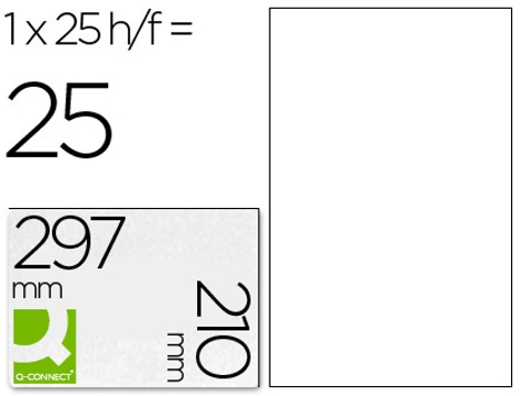 Etiquetas Adesivas Q-connect Din A4 Transparente para Tinta Caixa com 25 Folhas