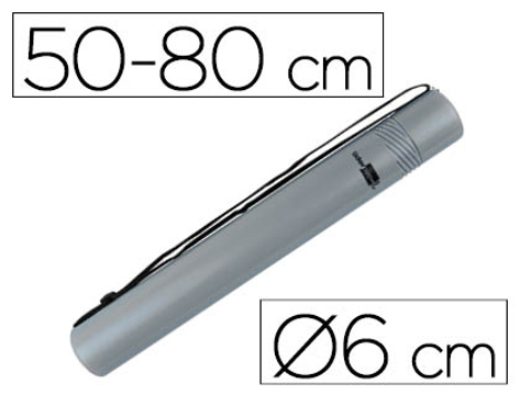 Tubo Porta Desenhos Extensível 80 cm Cinza