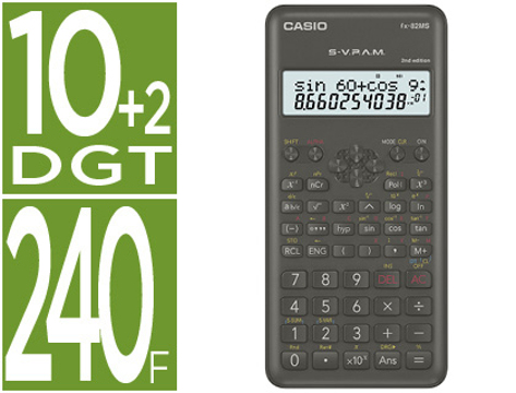 Calculadora Casio fx-82 Ms Cientifica 240 Funções Visor Duplo