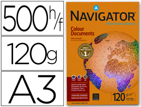 Papel Fotocopia Navigator Din A3 Pack 500 folhas120 gr