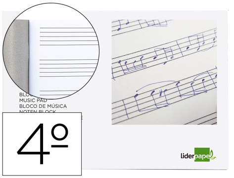 Caderno de Musica Pentagrama 5mm Quarto 20 Folhas 100 gr Agrafado