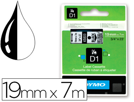 Fita Dymo Preto Transparente 19 mm X 7 mt d1