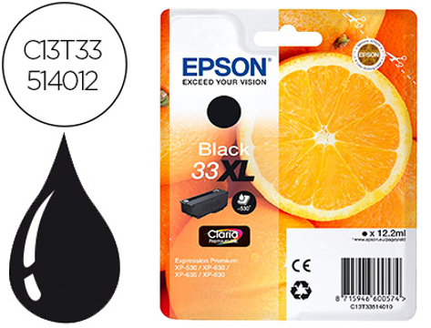 Tinteiro Epson Expression Premiun t3351 33xl xp-530 / xp-630 / xp-640 / xp-830 / xp-900 Preto 530 Pag