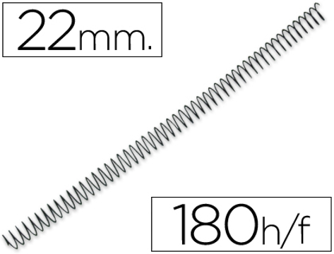 Espiral Q-connect Metálica 56 4:1 22mm 1,2mm Caixa de 100 Unidades