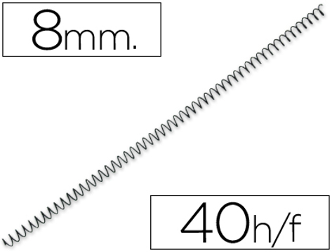 Espiral Q-connect Metálica 64 5:1 8mm 1 mm Caixa de 200 Unidades