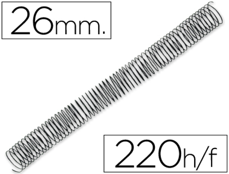Espiral Q-connect Metálica 64 5:1 26mm 1,2mm Caixa de 50 Unidades