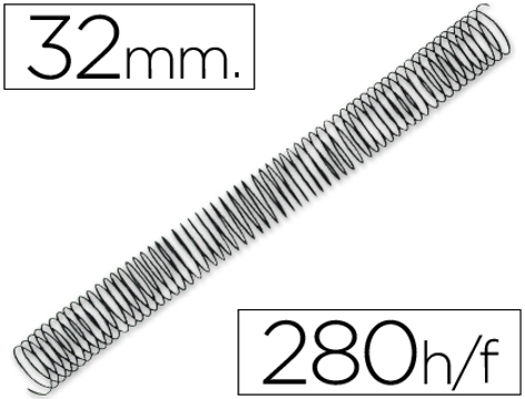 Espiral Q-connect Metálica 64 5:1 32mm 1,2mm Caixa de 50 Unidades