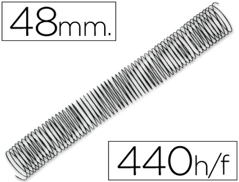 Espiral Q-connect Metálica 64 5:1 48mm 1,2mm Caixa de 25 Unidades