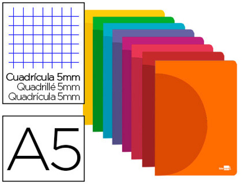 Caderno Agrafado 360 Capa de Plástico Din A5 48 F 90 gr 5mm com Margem Dupla Cores Sortidas