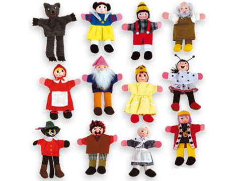 Jogo Andreutoys Marioneta de Mão Personagens Contos Infantis Sortidos 30cm Caixa de 12 Unidades