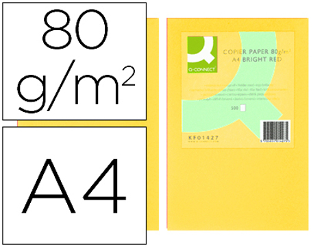Papel de Cor Q-connect Din A4 80gr Amarelo Pack de 500 Folhas