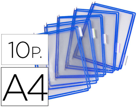 Porta Folheto / Bolsa para Porta Catálogo Tarifold Din A4 com Pivots Azul Pack de 10 Unidades