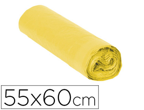 Saco de Lixo Domestico Amarelo com Auto Fecho 55 X 60 cm Rolo de 15 Bolsas