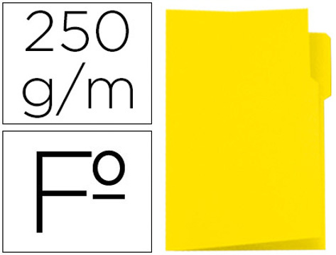 Classificador Gio em Cartolina Folio Pestana Esquerda 250 gr Amarelo