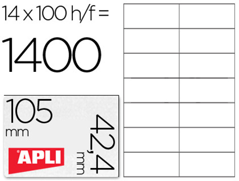 Etiquetas Adesivas Apli Din A4 105 X 42,4 mm