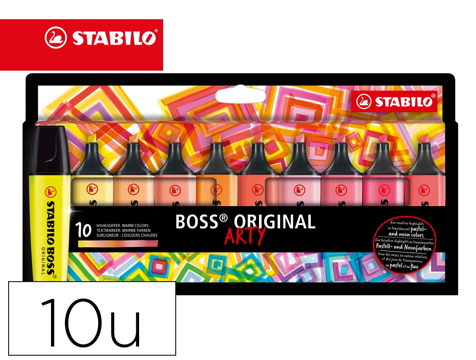 Marcador Stabilo Boss Fluorescente 70 Arty Line Cores Quentes Estojo Cartão de 10 Unidades Cores