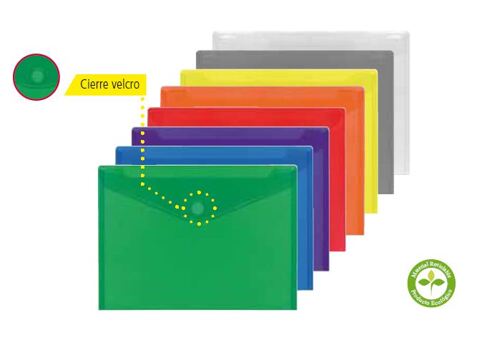 Envelopes Plástico Transparente com Velcro A4 Violeta