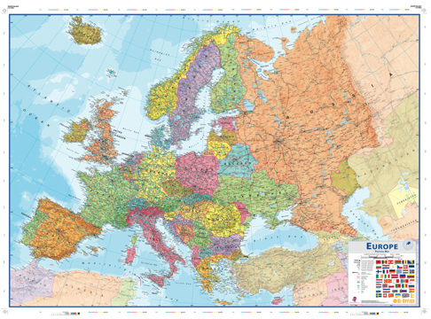 Quadro Planificação Mapa Europa 90x120cm