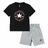 Conjunto Desportivo para Crianças Converse Core Tee Ft Short Preto Cinzento Bebés 18 Meses