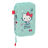 Estojo Duplo Hello Kitty Sea Lovers Turquesa 12.5 X 19.5 X 4 cm (28 Peças)
