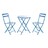 Conjunto de Mesa com 2 Cadeiras Dkd Home Decor Azul Metal (3 Pcs)