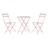 Conjunto de Mesa com 2 Cadeiras Dkd Home Decor Cor de Rosa Metal (3 Pcs)