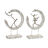 Figura Decorativa Dkd Home Decor Prateado Alumínio Branco Madeira de Mangueira Moderno (32,5 X 10 X 47 cm) (2 Unidades)