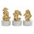 Figura Decorativa Dkd Home Decor Dourado Branco Resina Mármore Tropical Macacos (10,5 X 10,5 X 18,5 cm) (3 Unidades)