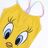 Fato de Banho de Menina Looney Tunes Amarelo 4 Anos