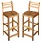  Cadeiras Alta de Bar 2 Un. Madeira de Acácia Maciça 42x36x110 cm