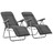 Cadeiras de Jardim Dobráveis com Almofadões 2 pcs Cinzento