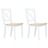 Cadeiras de Jantar 2 pcs Seringueira Maciça Castanho e Branco