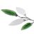 Candeeiro Teto Com Folhas De Acrilíco E Cristal Branco & Verde 3 E14